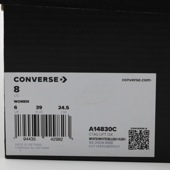 Converse Women's Chuck Taylor All Star Lift Platform Crochet Laces Shoes White 8 - Picture 11 of 11